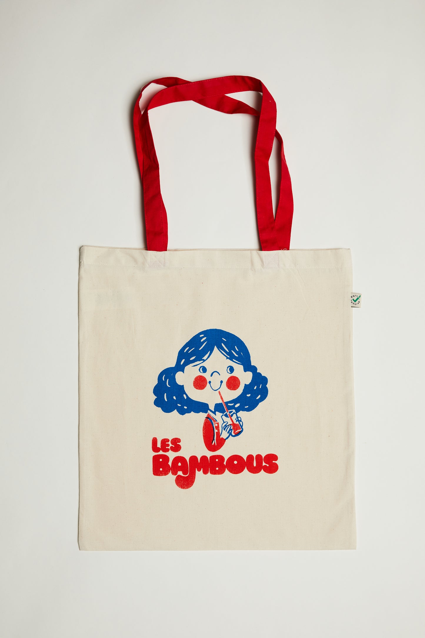 Tote Bag Organic Cotton White / Red Lemonade - Les Bambous