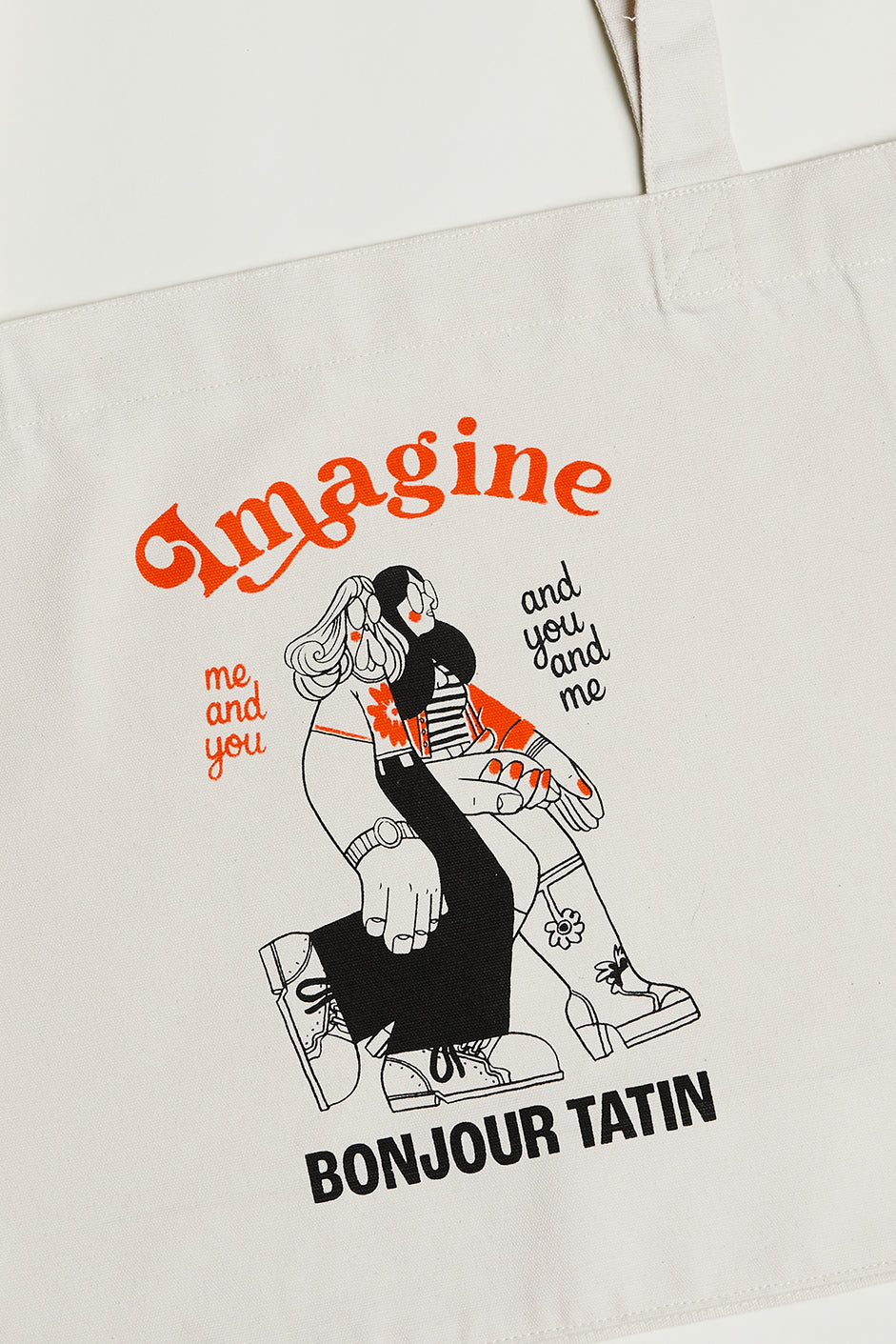 Tote Bag Off-white Organic Cotton - 'Imagine Me and You'