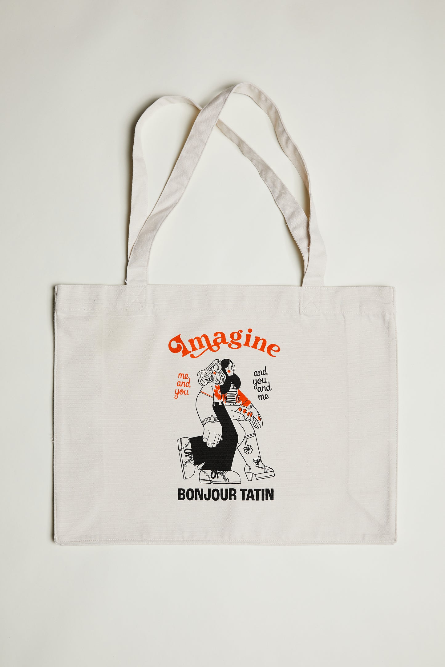 Tote Bag Off-white Organic Cotton - 'Imagine Me and You'