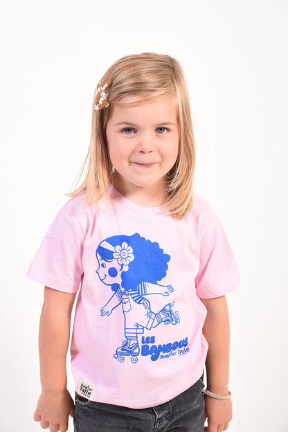 T-Shirt Organic Cotton Soft Pink Skater Girl