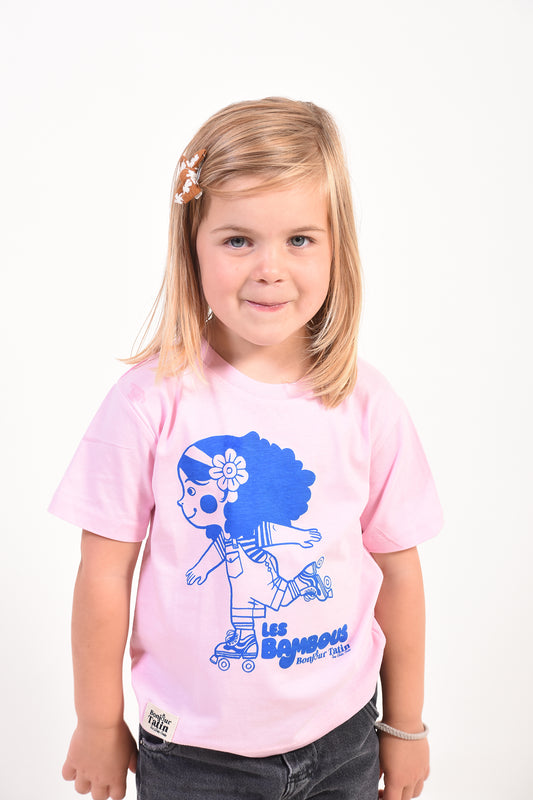 T-Shirt Organic Cotton Soft Pink Skater Girl