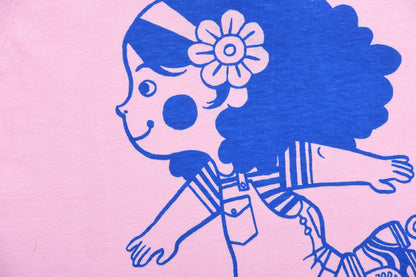 T-Shirt Organic Cotton Soft Pink Skater Girl