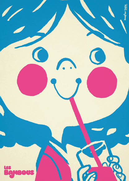 Poster Lemonade - Les Bambous Blue Pink