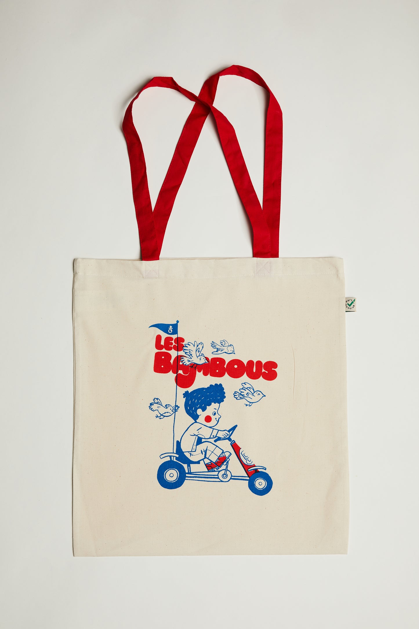 Tote Bag Organic Cotton White /Red Skelter - Les Bambous